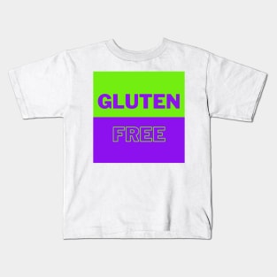 Gluten Free - Green & Purple Halves Kids T-Shirt